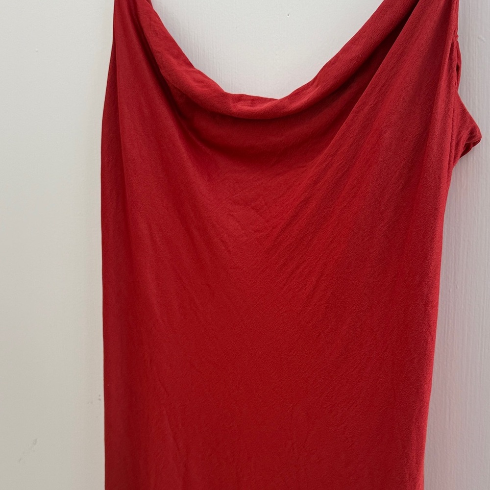 Loft Orange Red Cowl neck Slip Dress 6 - Picture 4 of 9